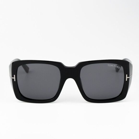 NEW Tom Ford FT1035-N RYDER 01A Shiny Black Smoke Gray Square Women Sunglasses main image 8